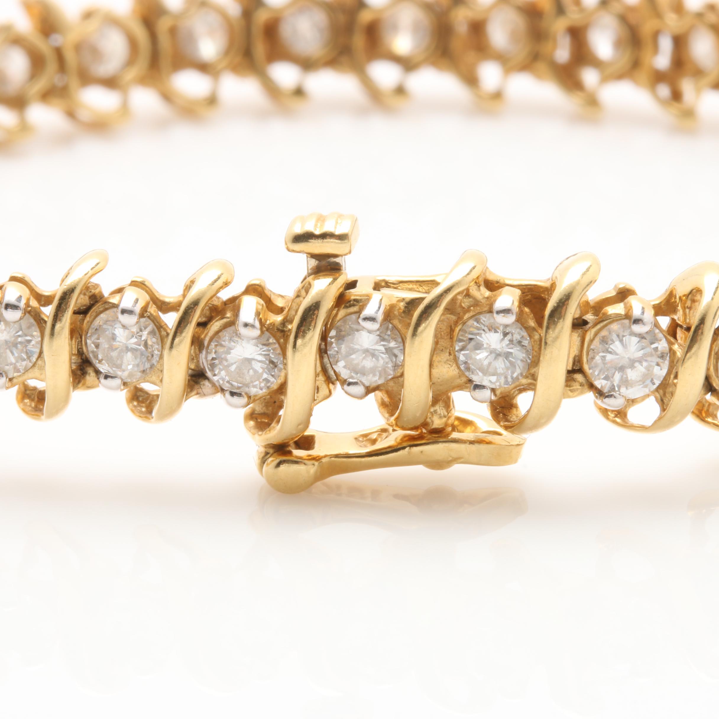 18K Yellow Gold 4.95 CTW Diamond Bracelet