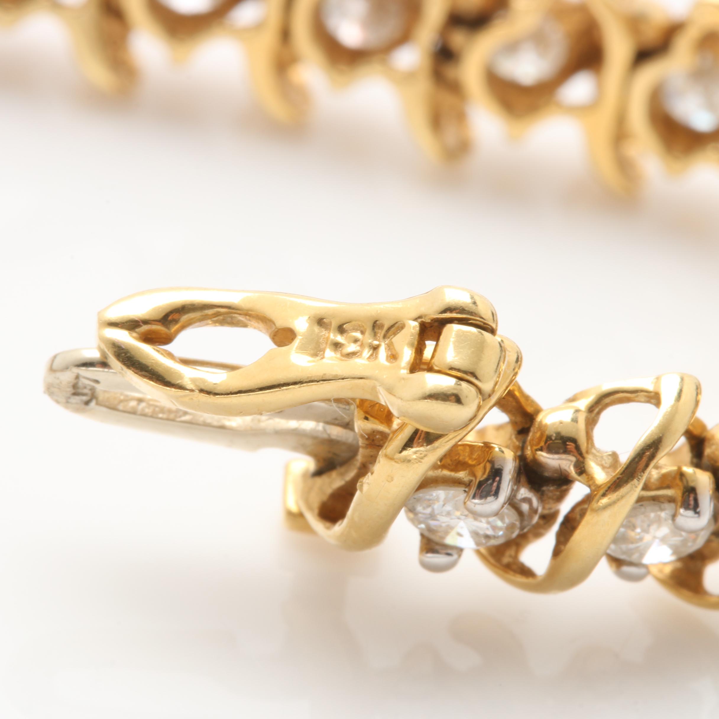 18K Yellow Gold 4.95 CTW Diamond Bracelet