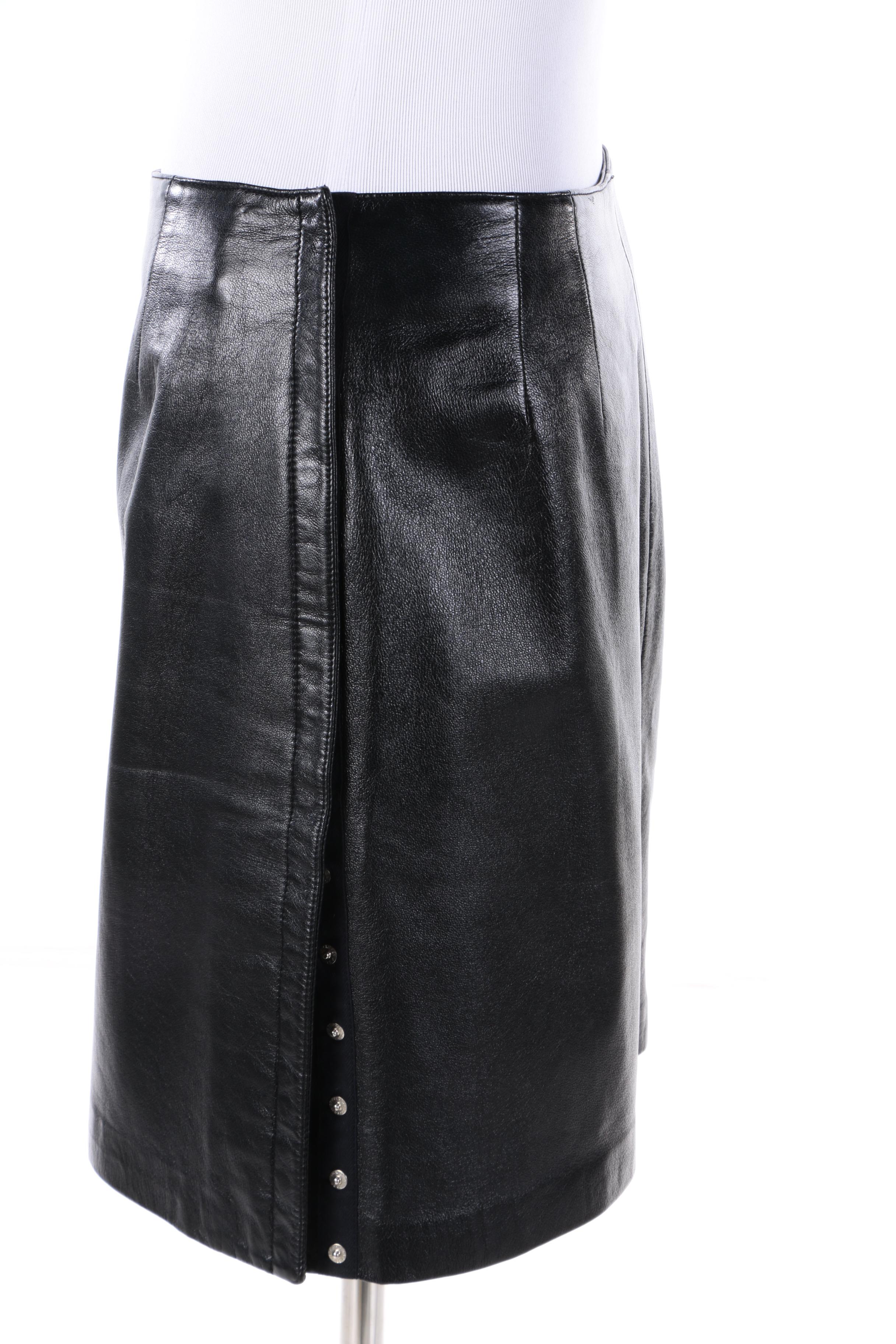 Rem Garson Black Leather Vest and Siena Studio Leather Skirt