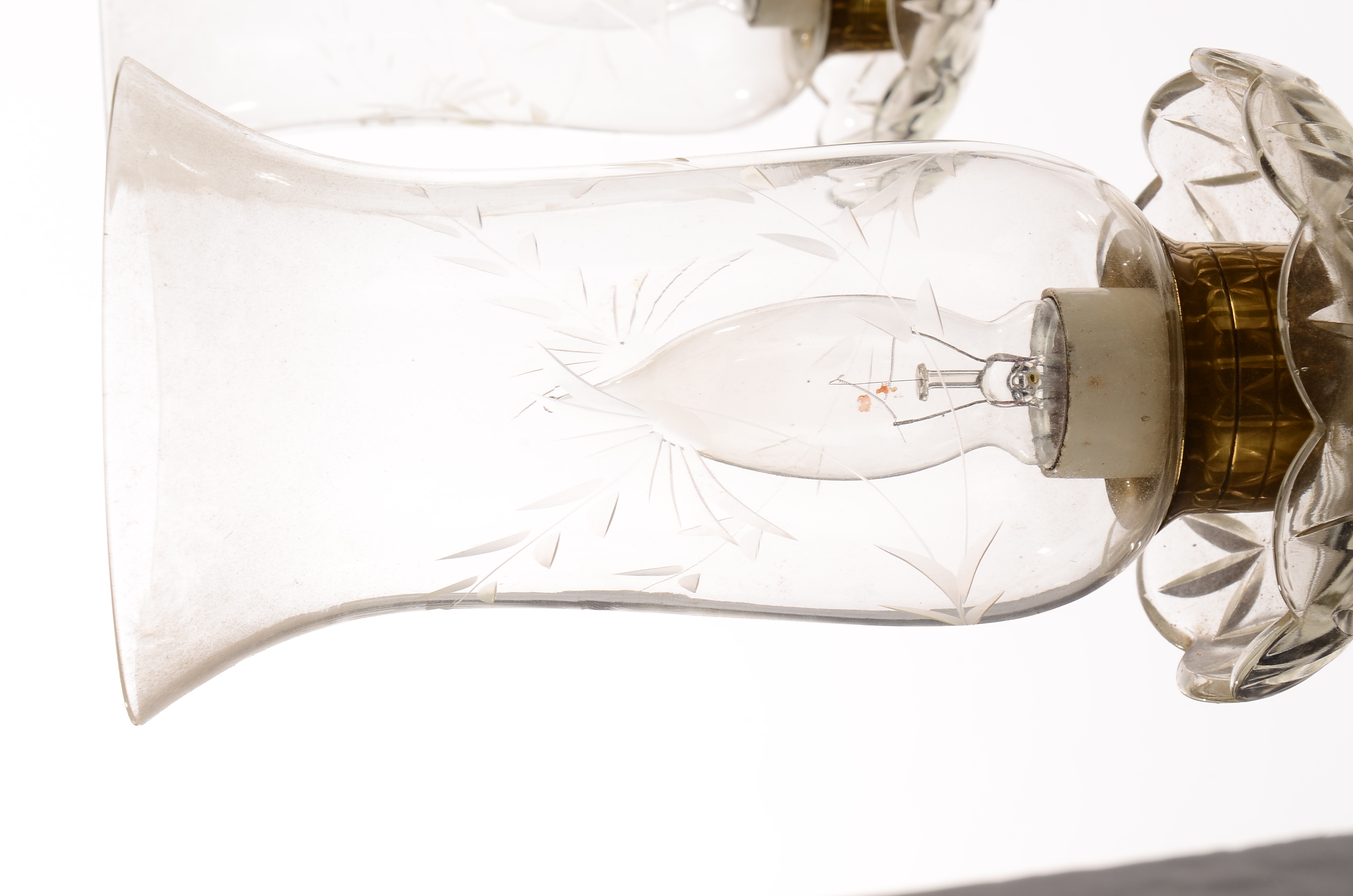 Brass and Cut Glass Chandelier