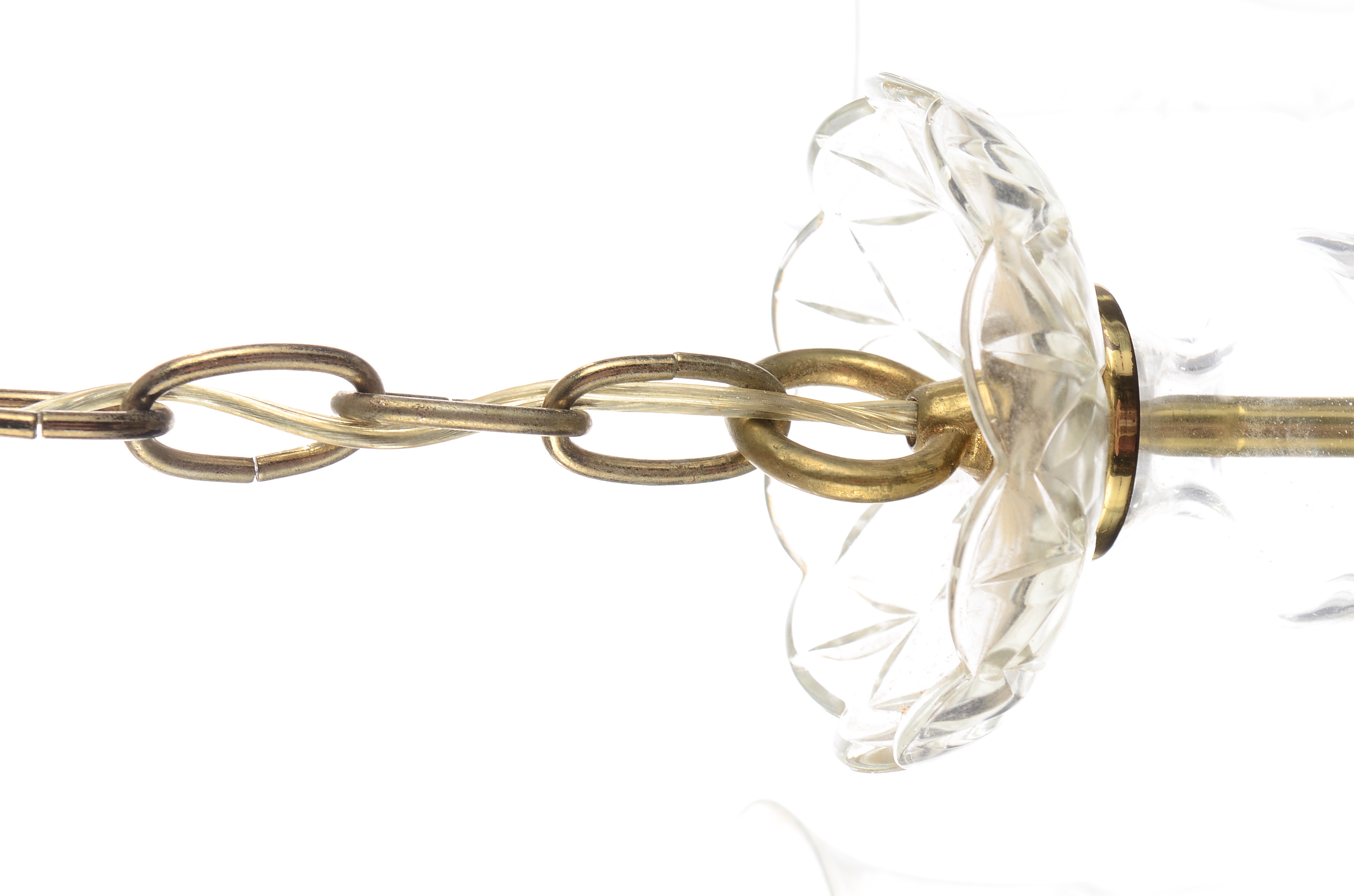 Brass and Cut Glass Chandelier