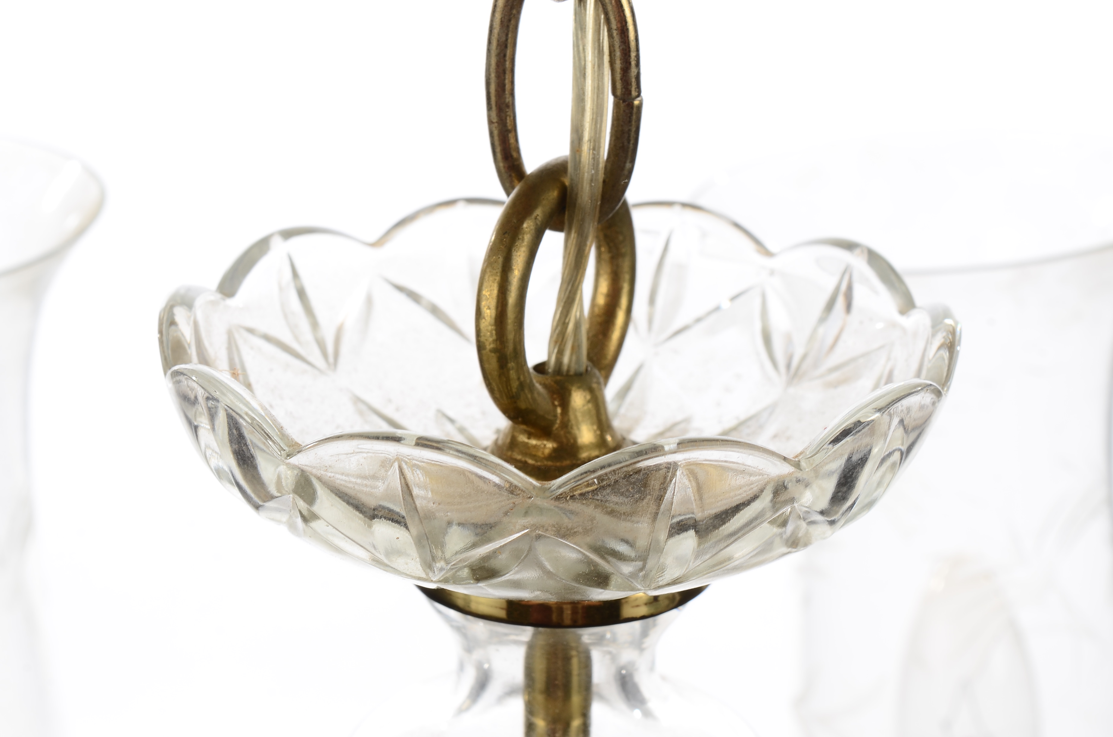 Brass and Cut Glass Chandelier