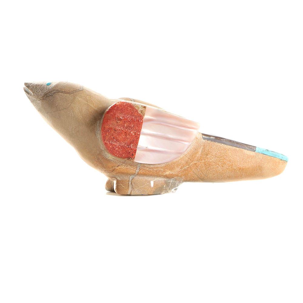 Delvin Leekya Native American Zuni Agate Fetish of a Bird