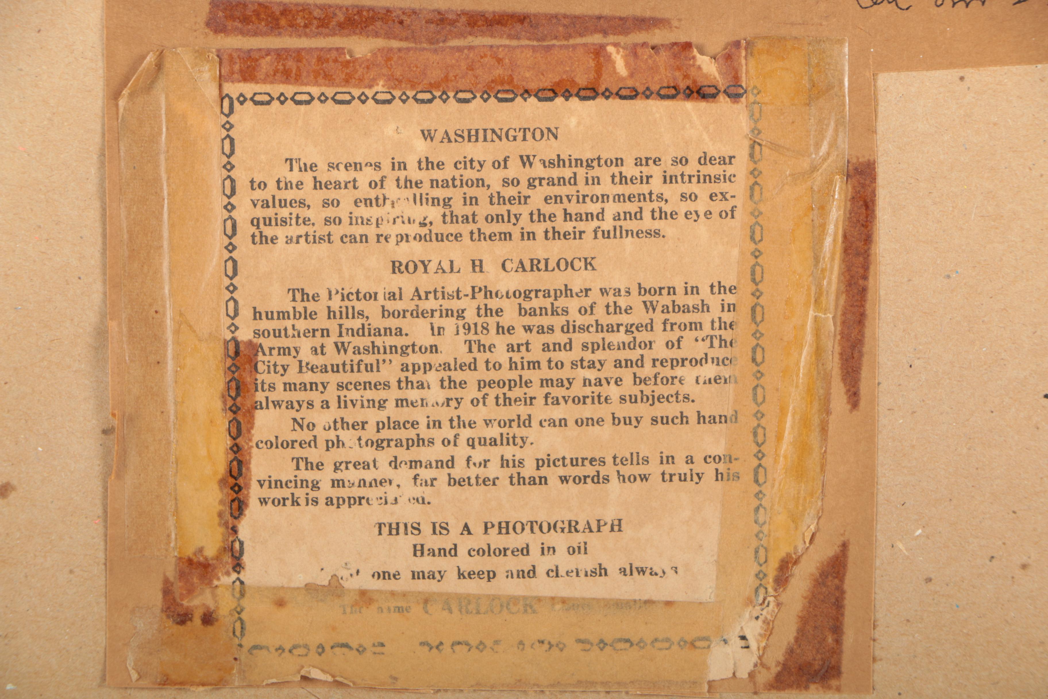 Royal H. Carlock Embellished Photograph of Lincoln Memorial