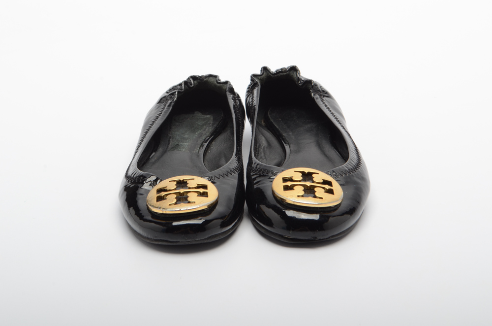Tory Burch Black Patent Leather Flats