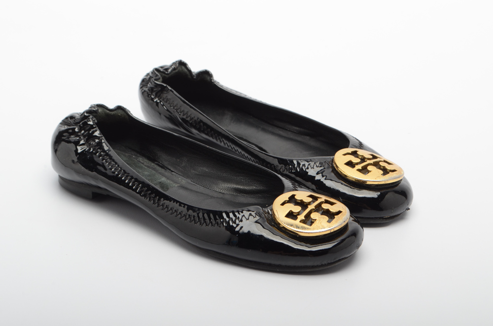 Tory Burch Black Patent Leather Flats