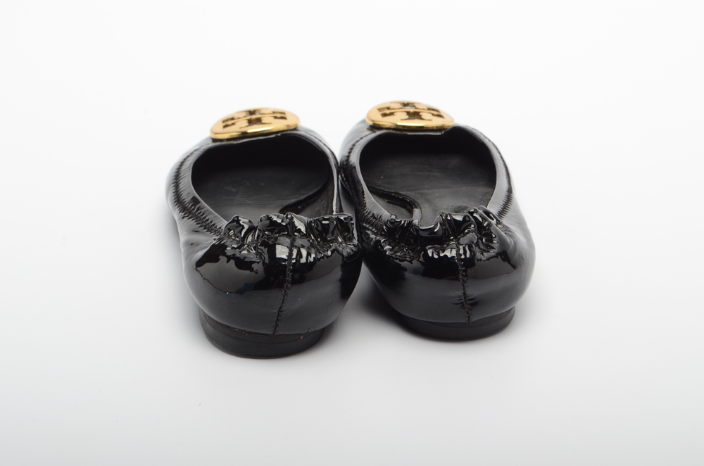 Tory Burch Black Patent Leather Flats