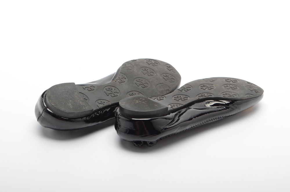 Tory Burch Black Patent Leather Flats