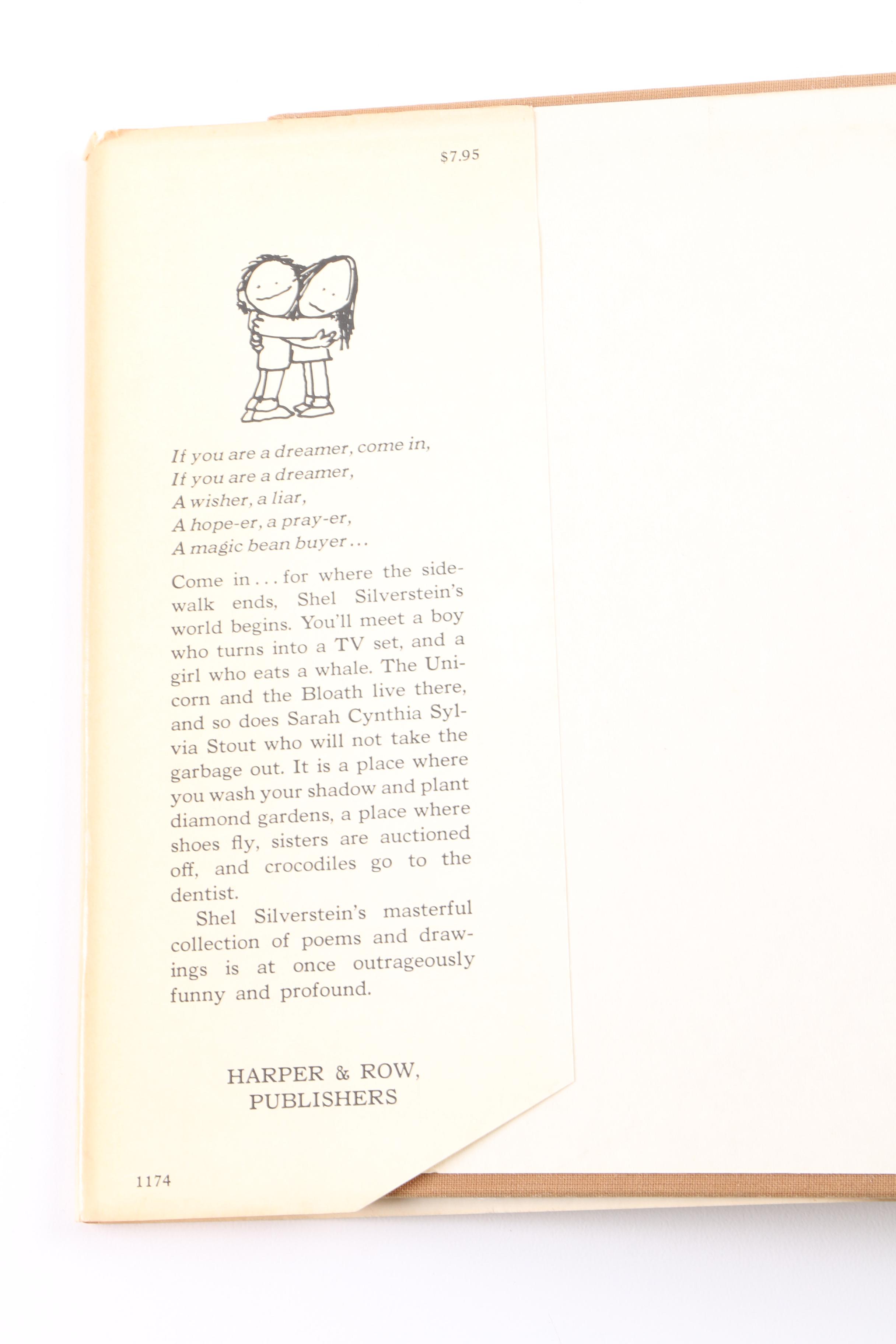1974 First Edition "Where the Sidewalk Ends" by Shel Silverstein