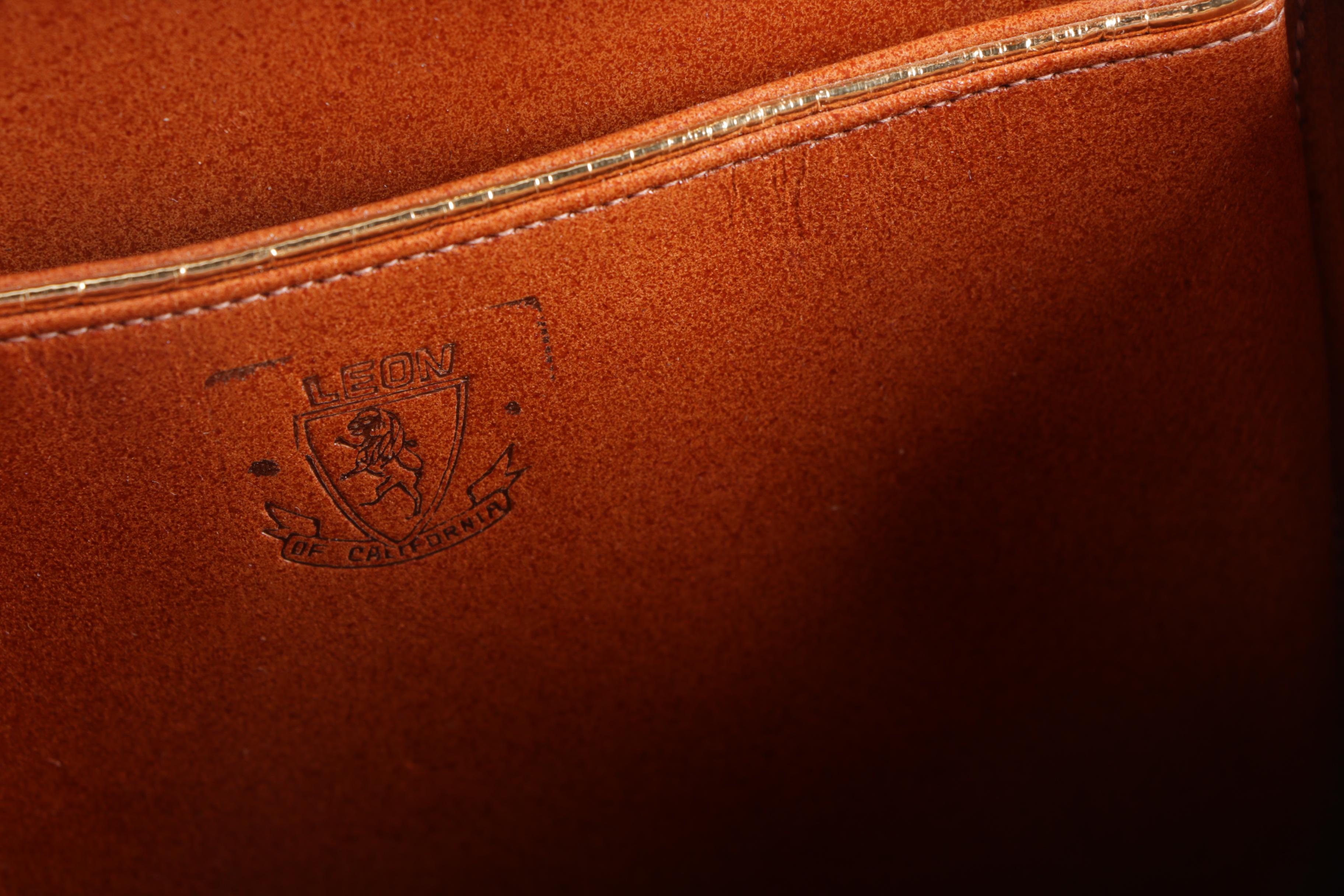 1960s Vintage Leon of California Dyed Red Alligator Skin Leather Purse