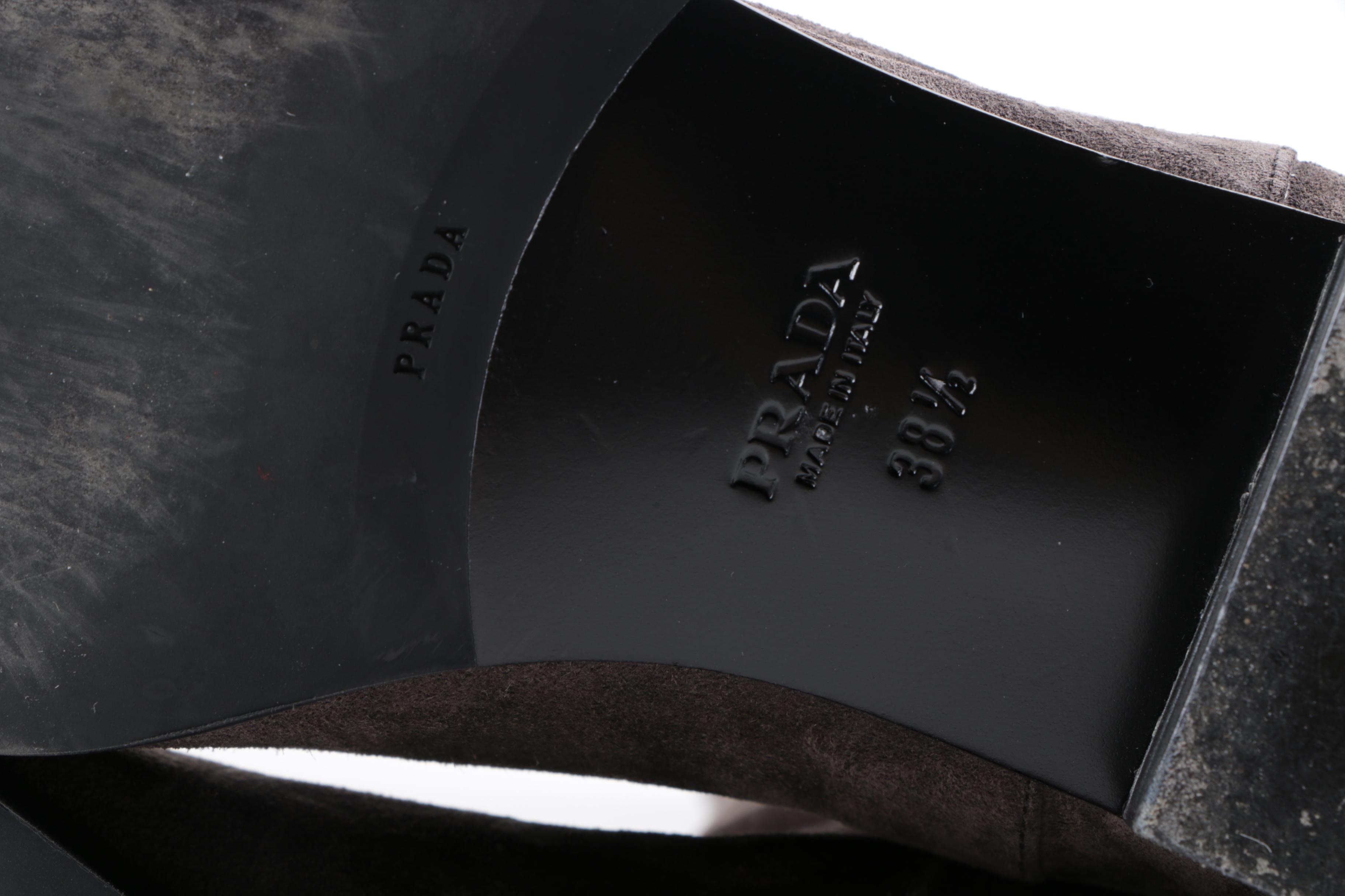 Women's Prada Milano Brown Suede Knee-High Boots