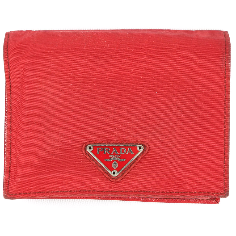 Women's Prada Milano Rosso Nylon and Leather Wallet