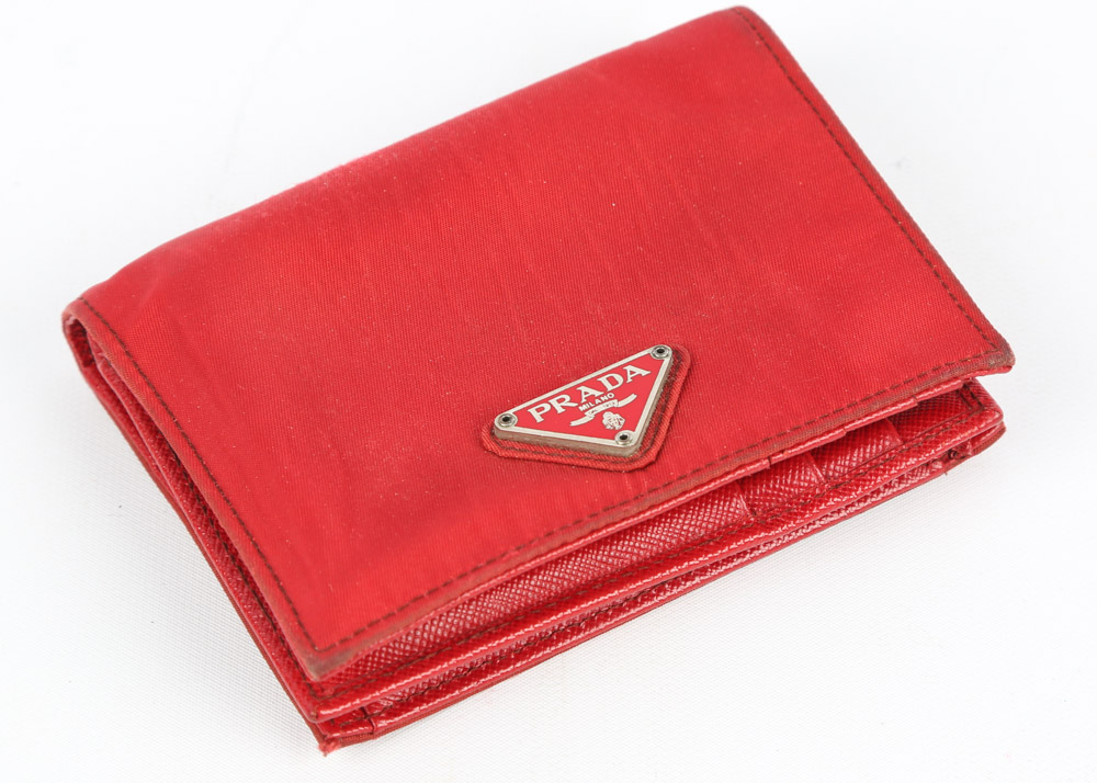 Women's Prada Milano Rosso Nylon and Leather Wallet