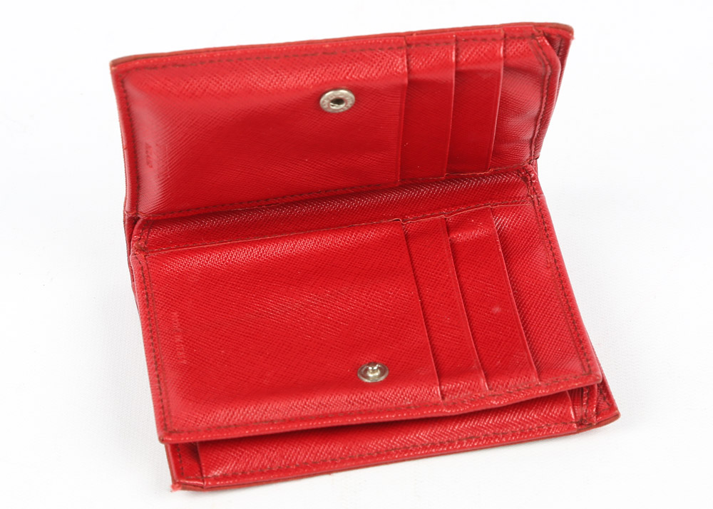 Women's Prada Milano Rosso Nylon and Leather Wallet