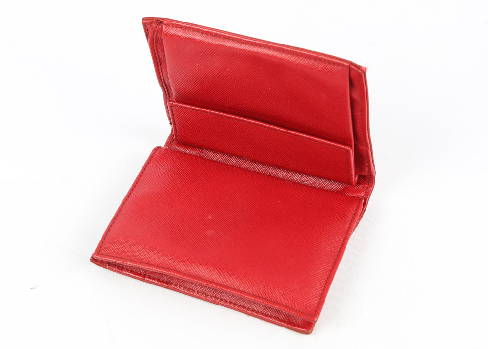 Women's Prada Milano Rosso Nylon and Leather Wallet