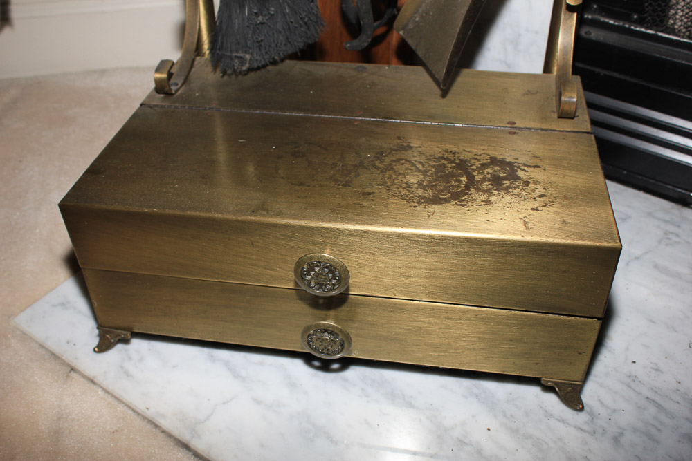 Brass Fireplace Tool Set with Stand