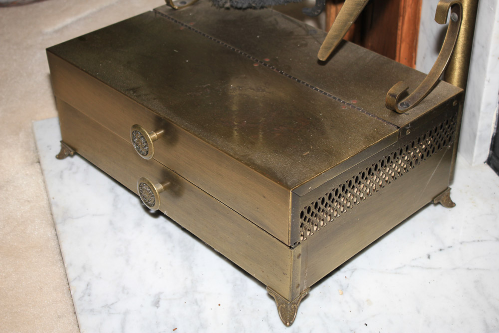 Brass Fireplace Tool Set with Stand