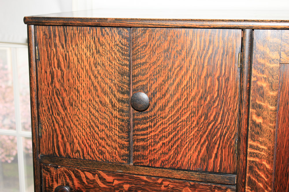 Vintage Quartersawn Oak Side by Side Chifforobe