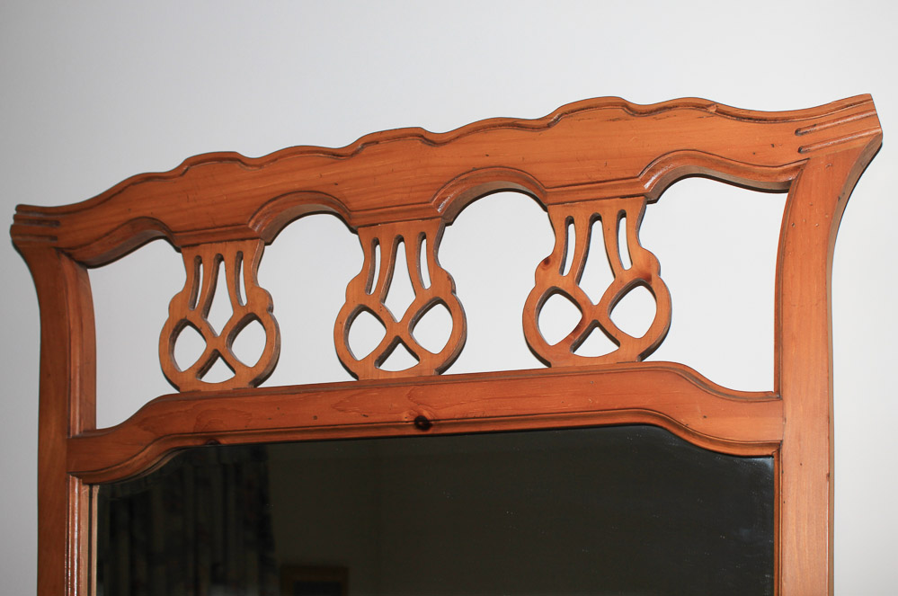 Vintage Colonial Style Pine Dresser with Mirror by Lane