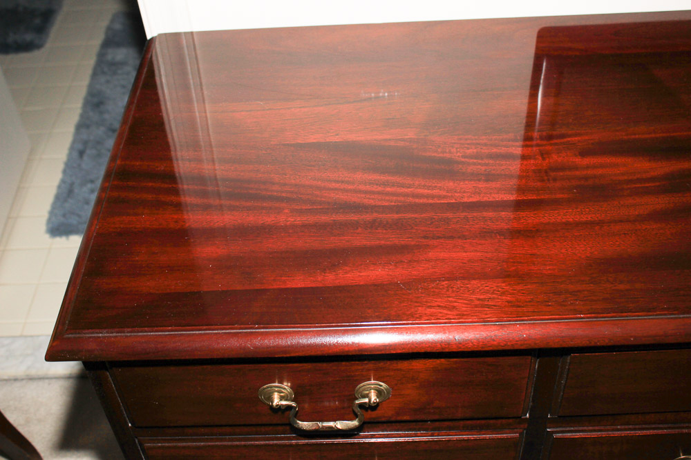 Vintage Cherry Chippendale Style Dresser with Mirror by Davis