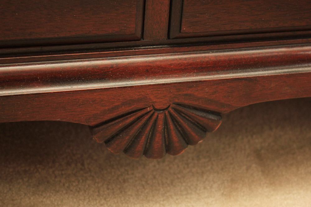 Vintage Cherry Chippendale Style Dresser with Mirror by Davis