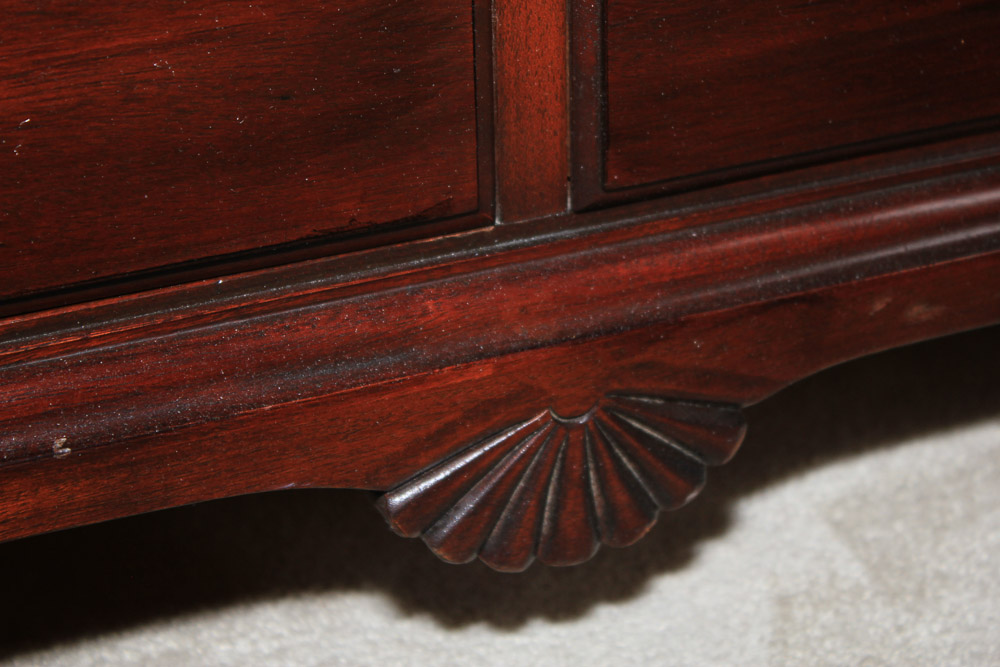 Vintage Cherry Chippendale Style Dresser with Mirror by Davis