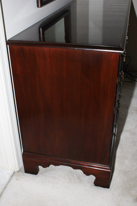 Vintage Cherry Chippendale Style Dresser with Mirror by Davis