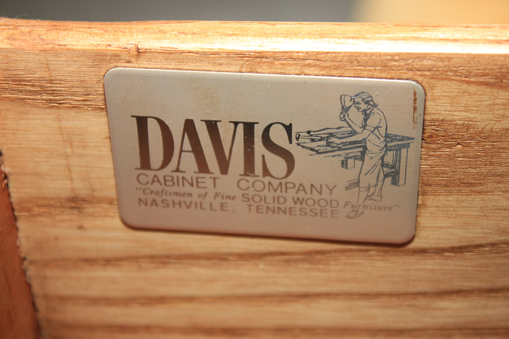 Vintage Cherry Chippendale Style Dresser with Mirror by Davis