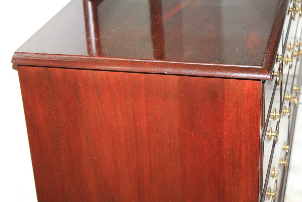 Vintage Cherry Chippendale Style Dresser with Mirror by Davis