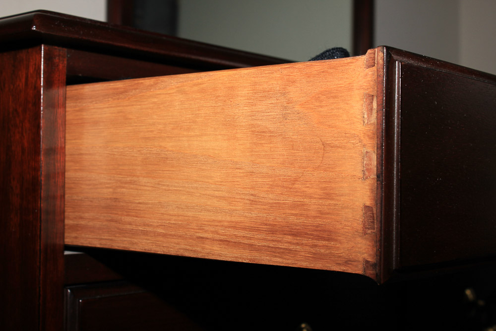 Vintage Cherry Chippendale Style Dresser with Mirror by Davis