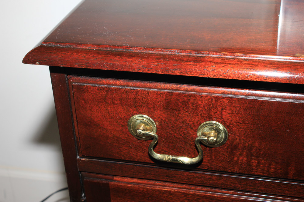 Vintage Cherry Chippendale Style Dresser with Mirror by Davis