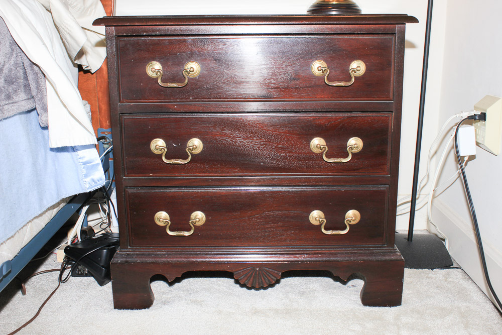 Cherry Chippendale Style Nightstands