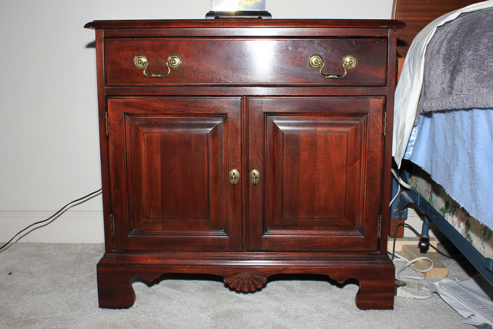 Cherry Chippendale Style Nightstands
