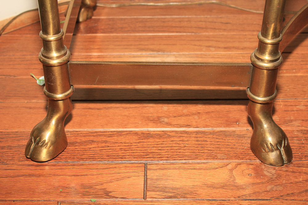 Brass and Glass Top Console Table by Weiman