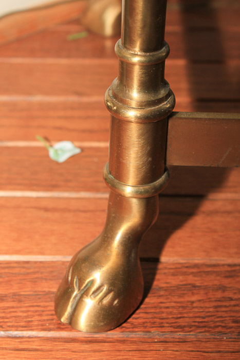 Brass and Glass Top Console Table by Weiman