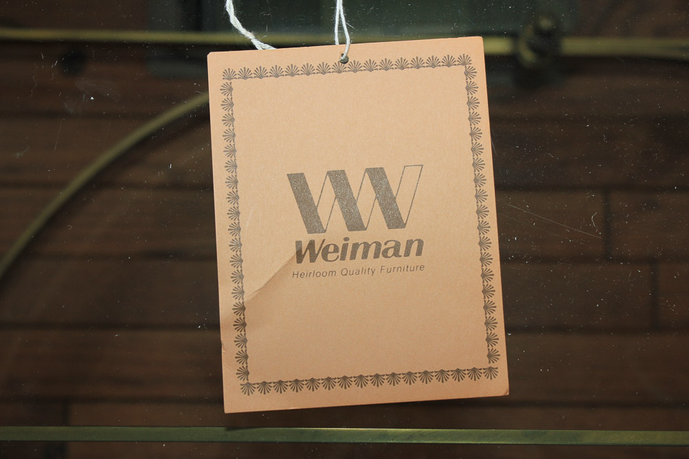 Brass and Glass Top Console Table by Weiman