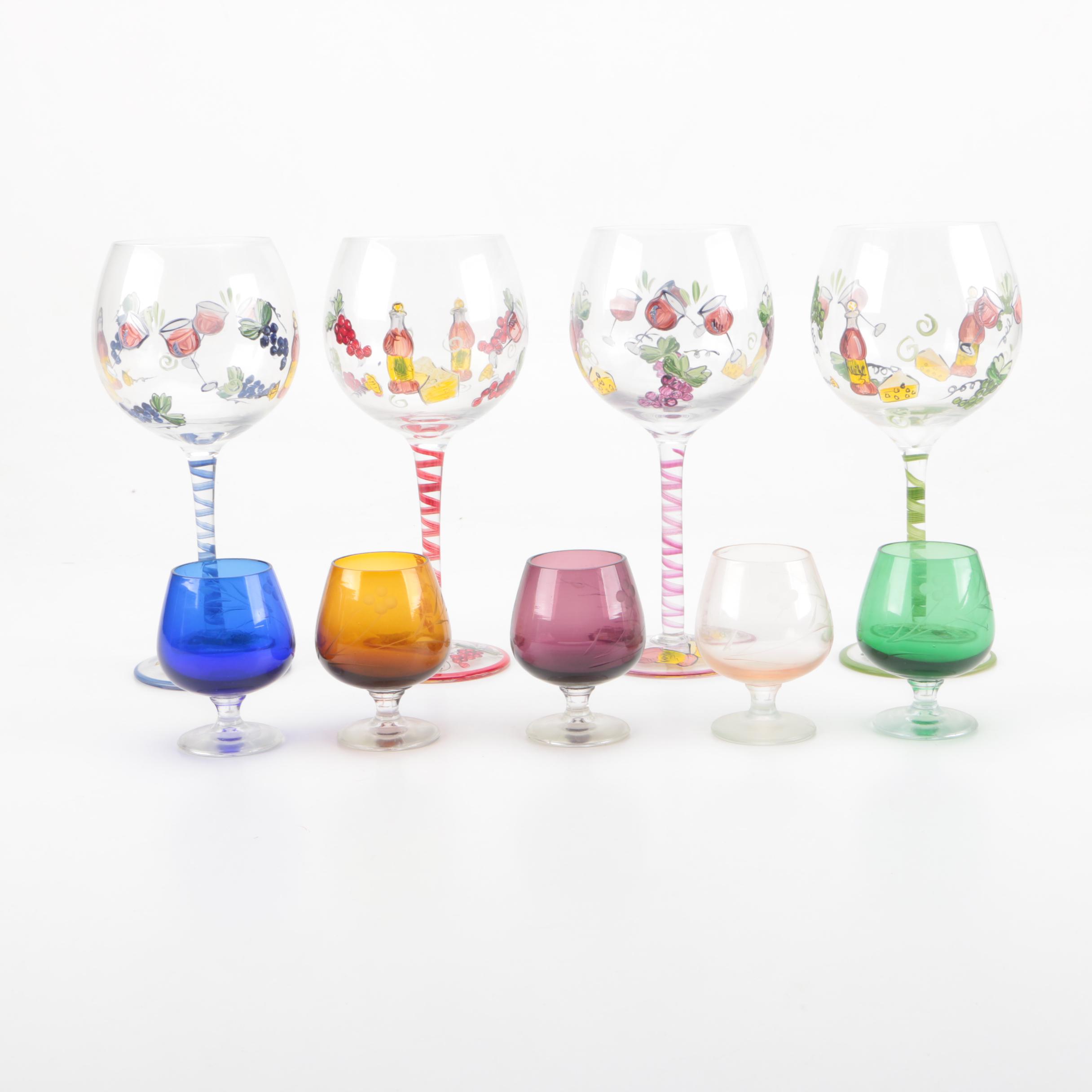 Hand Painted Wine Glasses