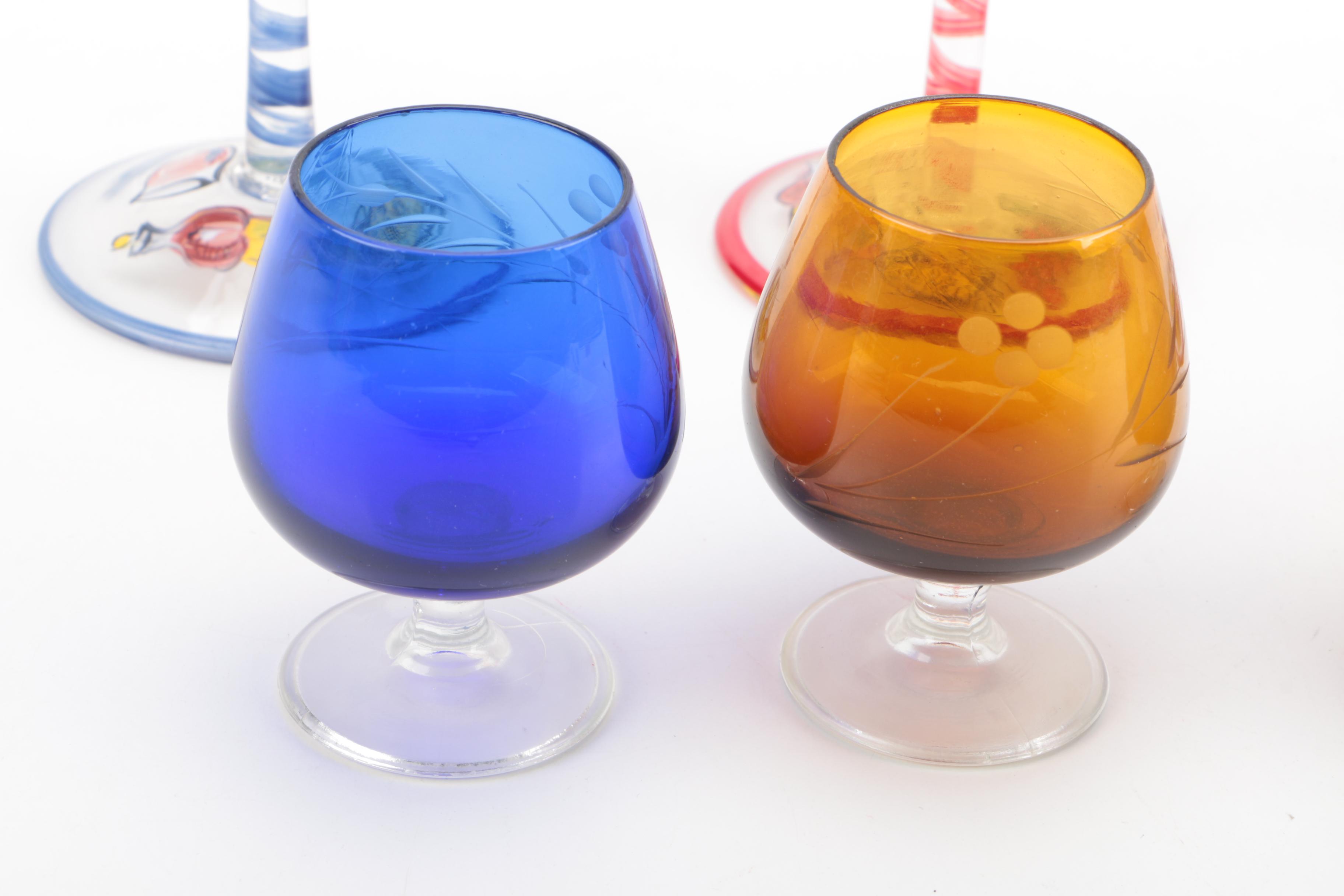 Hand Painted Wine Glasses