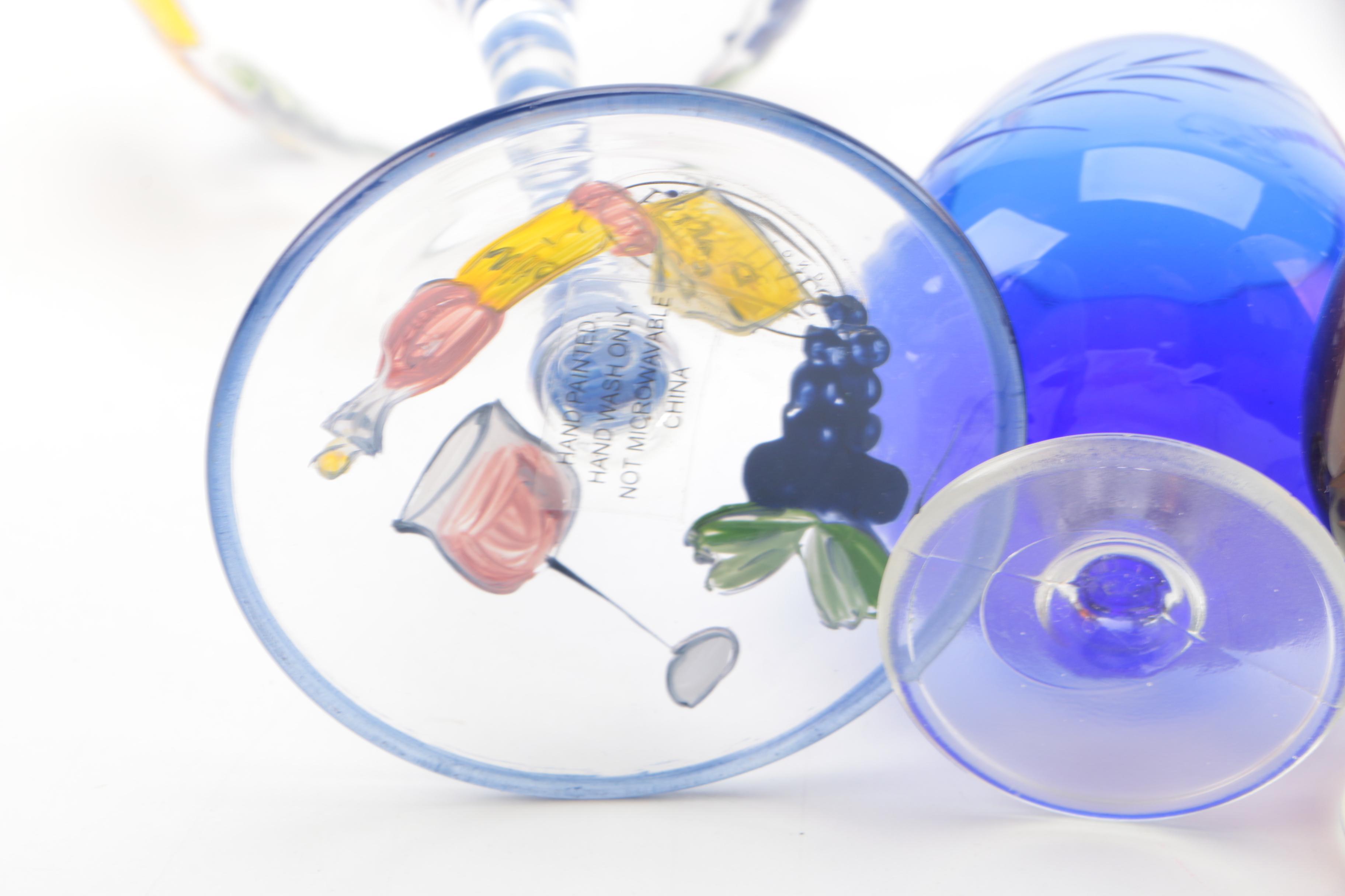 Hand Painted Wine Glasses