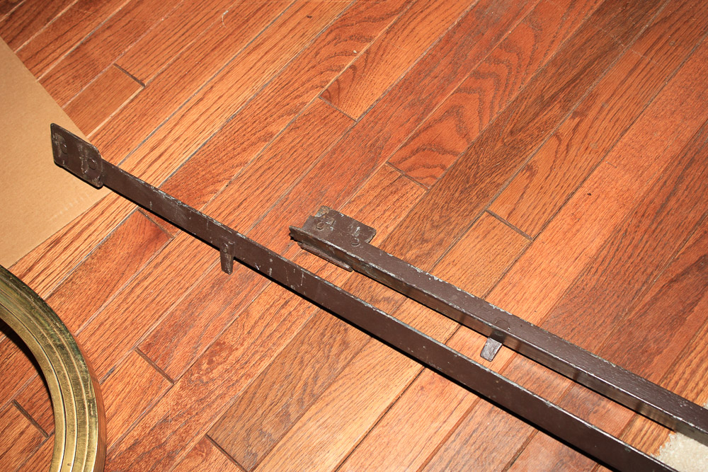 Vintage European Art Deco Solid Brass Full Size Headboard and Footboard