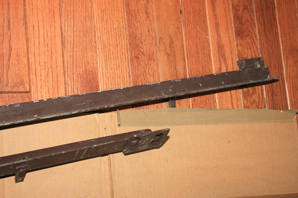 Vintage European Art Deco Solid Brass Full Size Headboard and Footboard