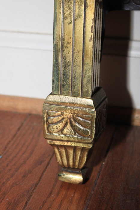 Vintage European Art Deco Solid Brass Full Size Headboard and Footboard