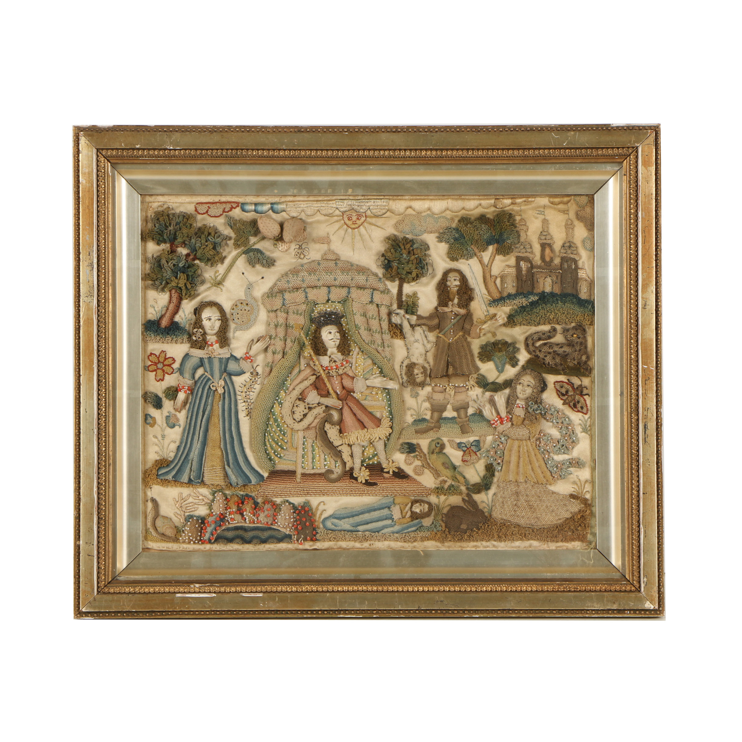 17th Century English Stumpwork Depicting the Judgement of Solomon
