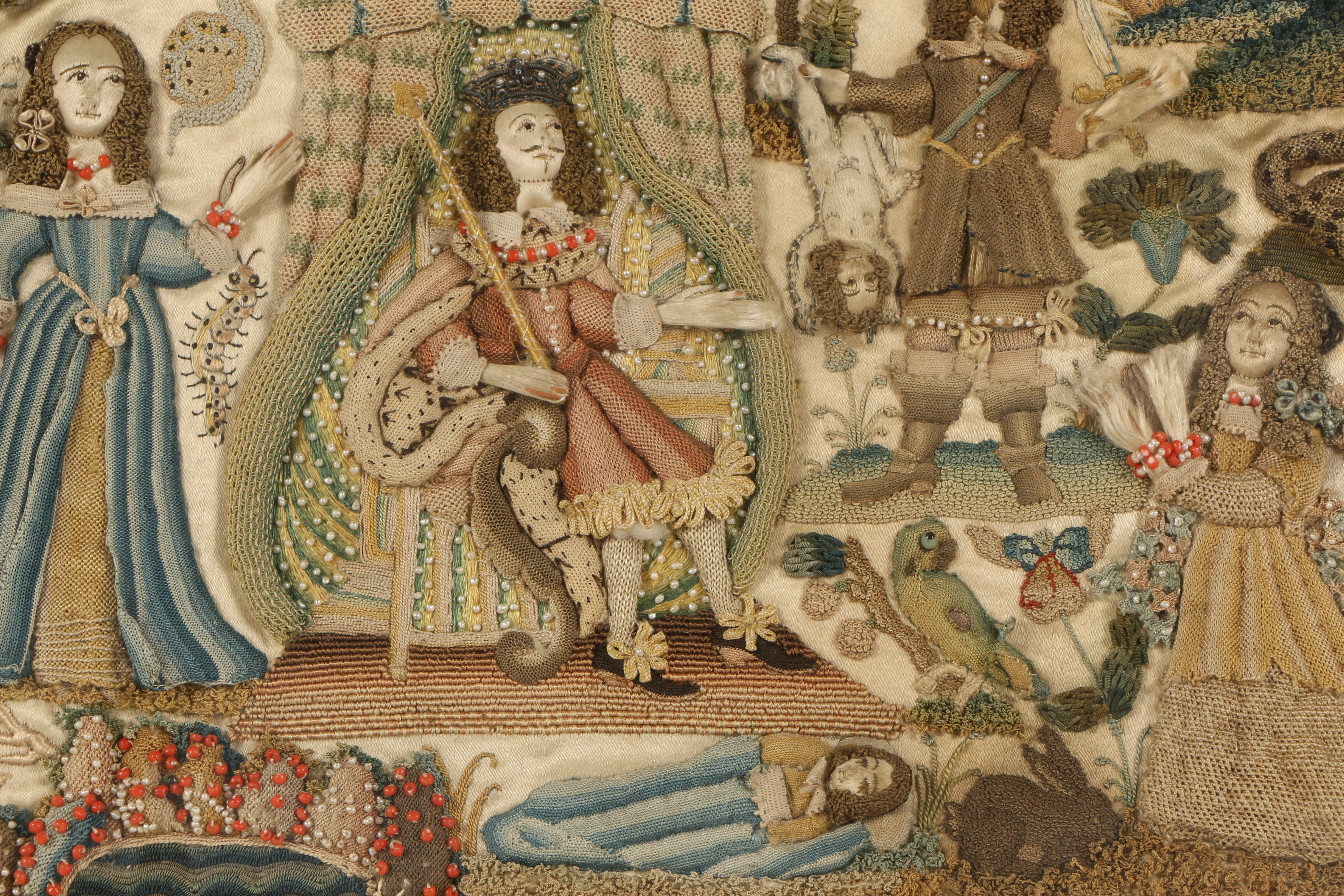17th Century English Stumpwork Depicting the Judgement of Solomon