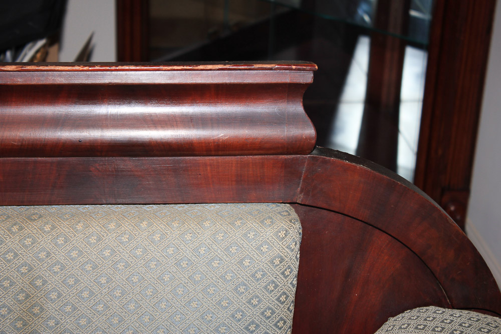 Antique American Empire Mahogany Sofa