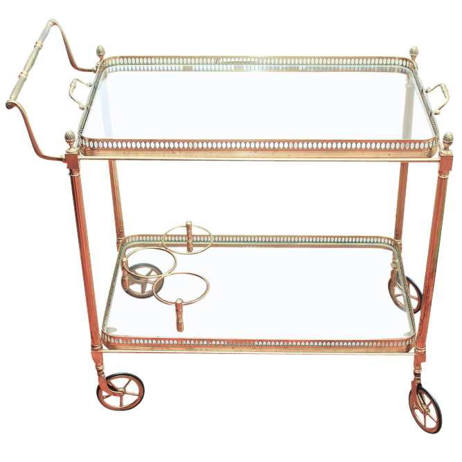 Glass and Brass Bar Cart