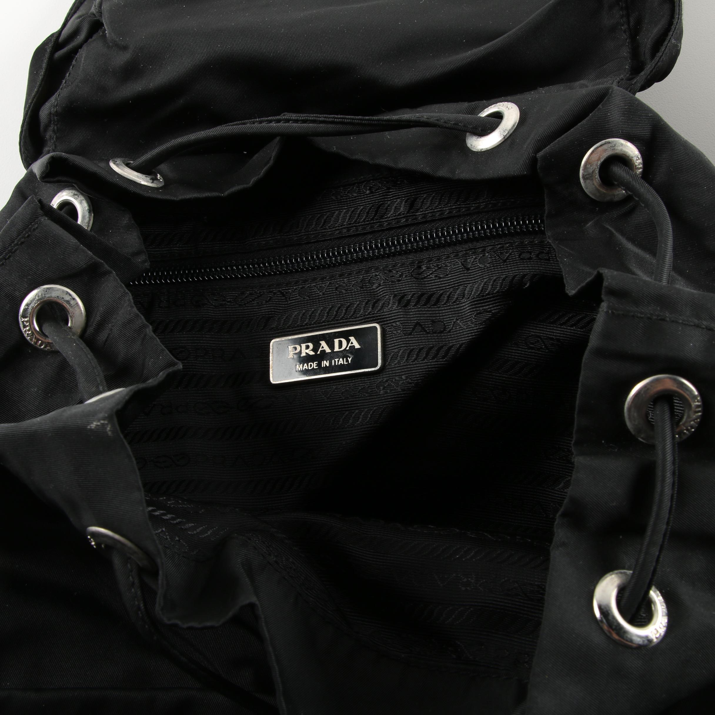 Prada Milano Black Nylon and Leather Backpack
