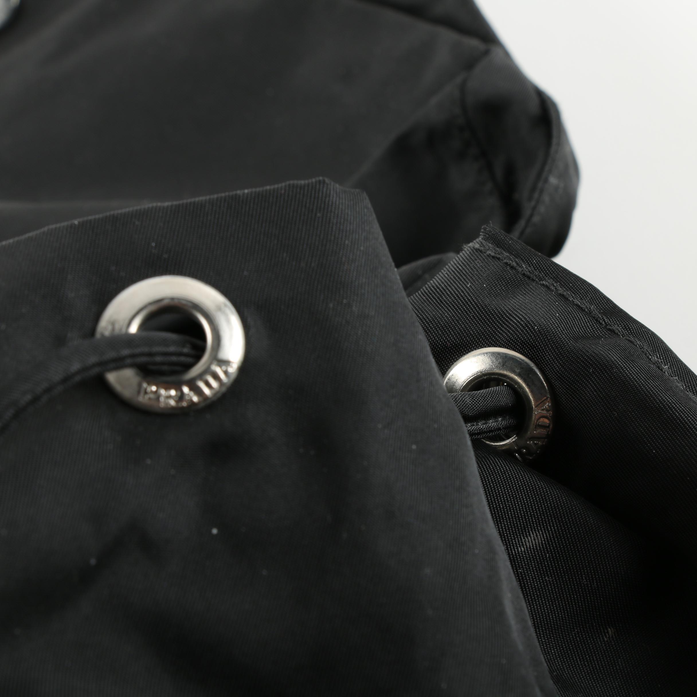 Prada Milano Black Nylon and Leather Backpack