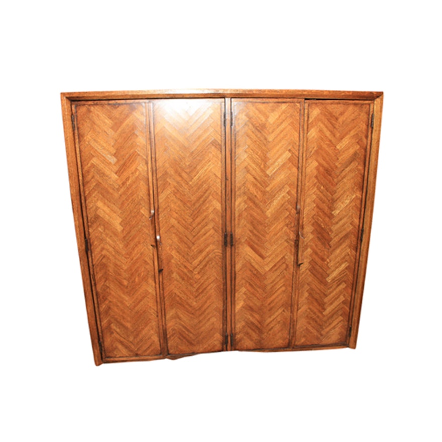 Herringbone-Door Cabinet
