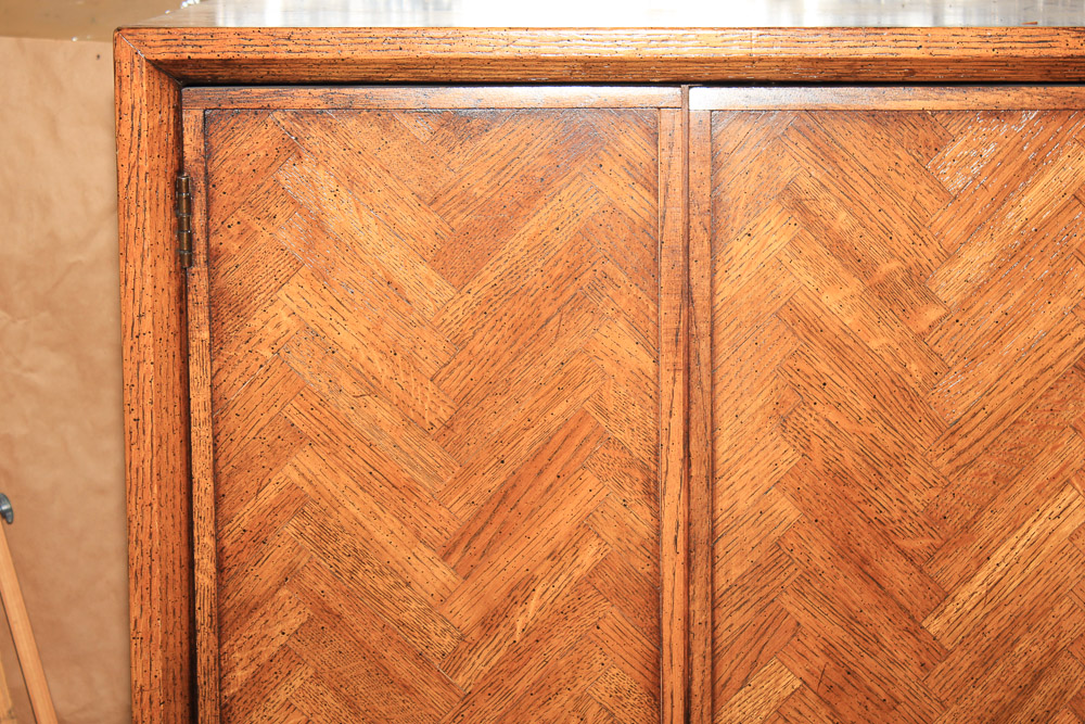 Herringbone-Door Cabinet